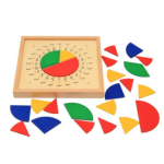 משחק חינוכי -לוח עץ ללימוד שברים